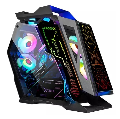 XZEAL IR02 Gabinete para computadora gamer - Micro ATX, Mini ITX Placa base admitida - Vidrio templado - Negro